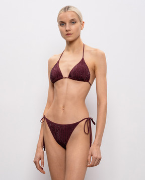 Venuja Burgundy swimsuit MALIBU with crystals BI005A