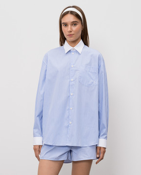 Sporty & Rich Blue striped shirt SI019710302ST02