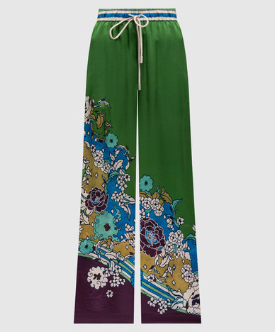 Nanci green silk pants