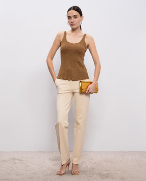 Twinset Brown ribbed top with lurex 261TP3041