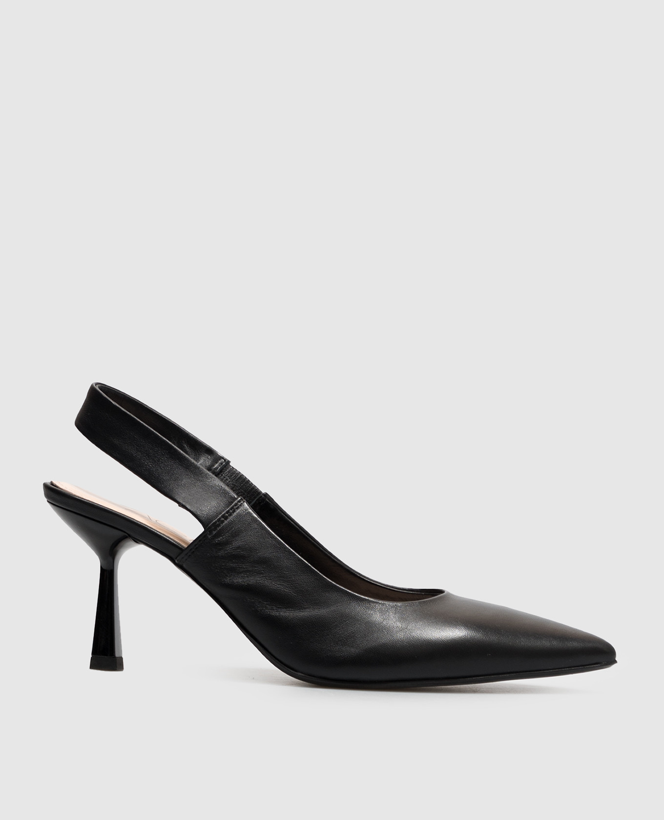 Black leather slingbacks Alla