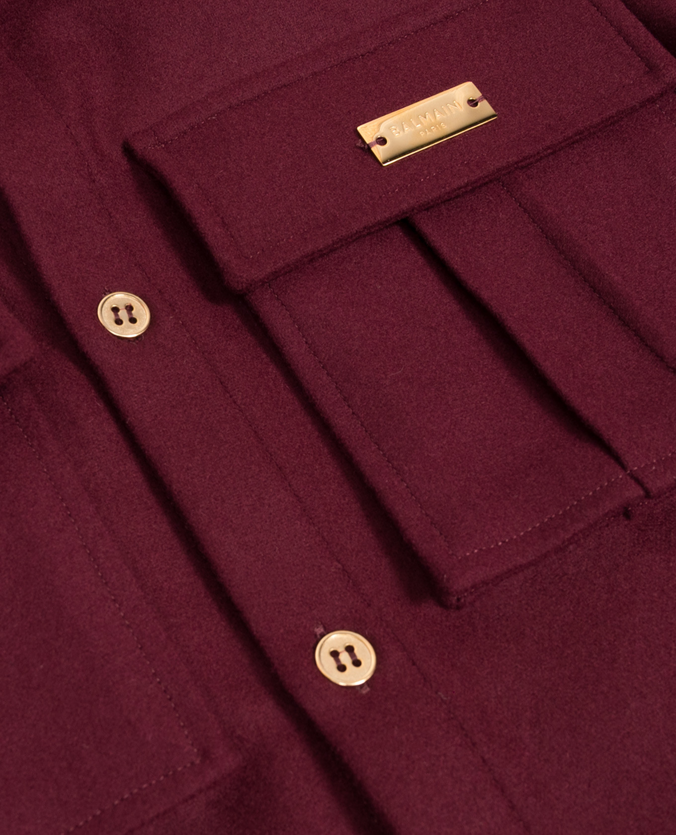 Children's burgundy shirt with wool Balmain 3
