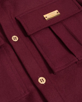 Balmain Children's burgundy shirt with wool BZ5H10I03391214