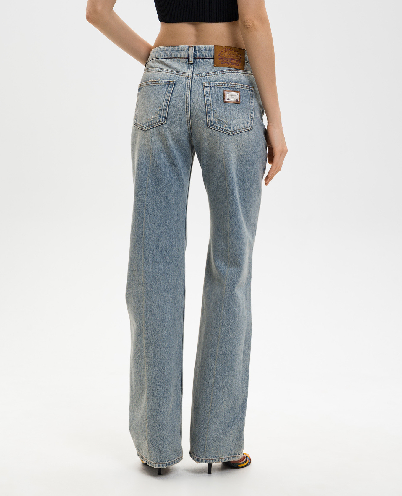 Blue jeans with logo patch Dolce&Gabbana 4