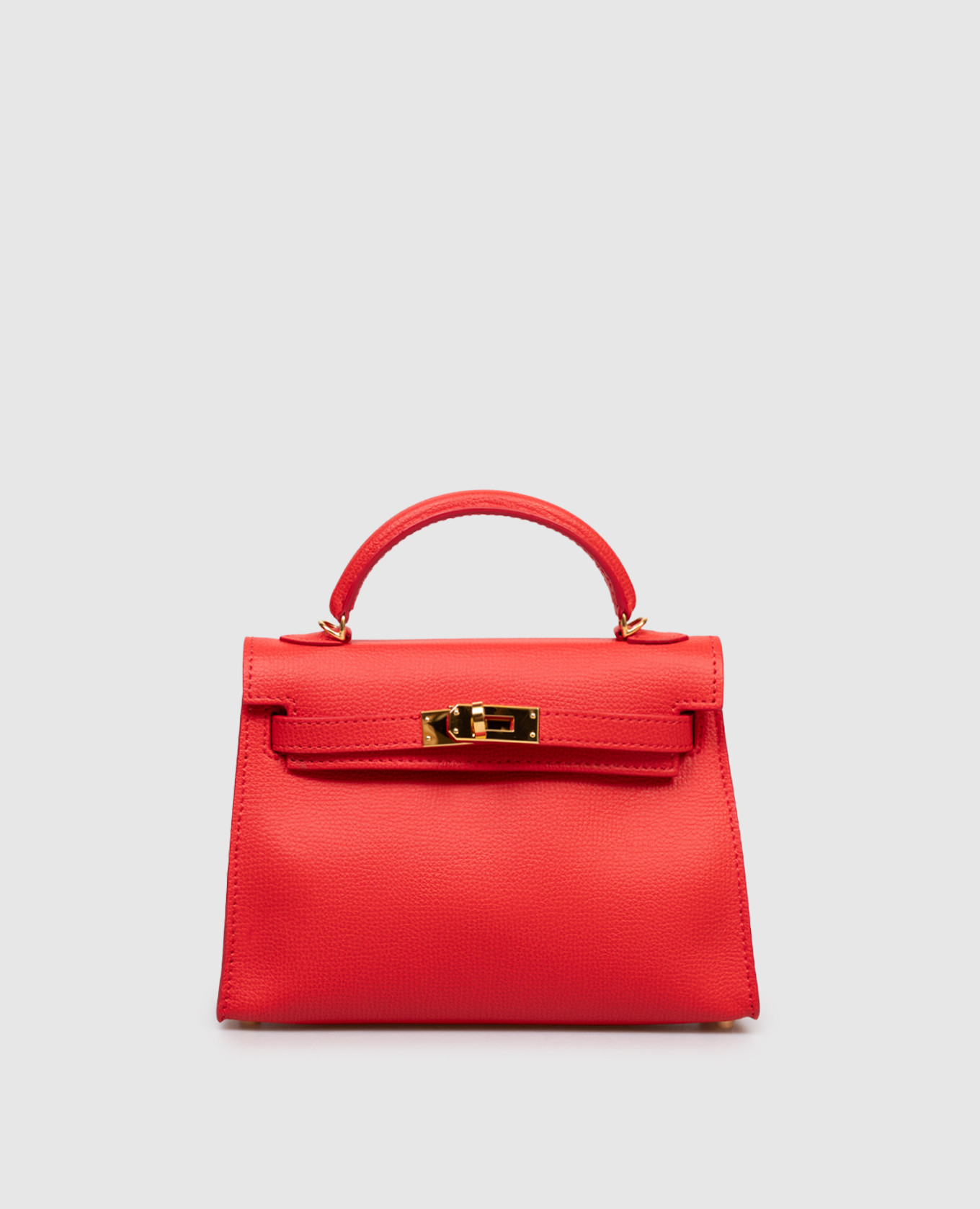 Red leather satchel bag