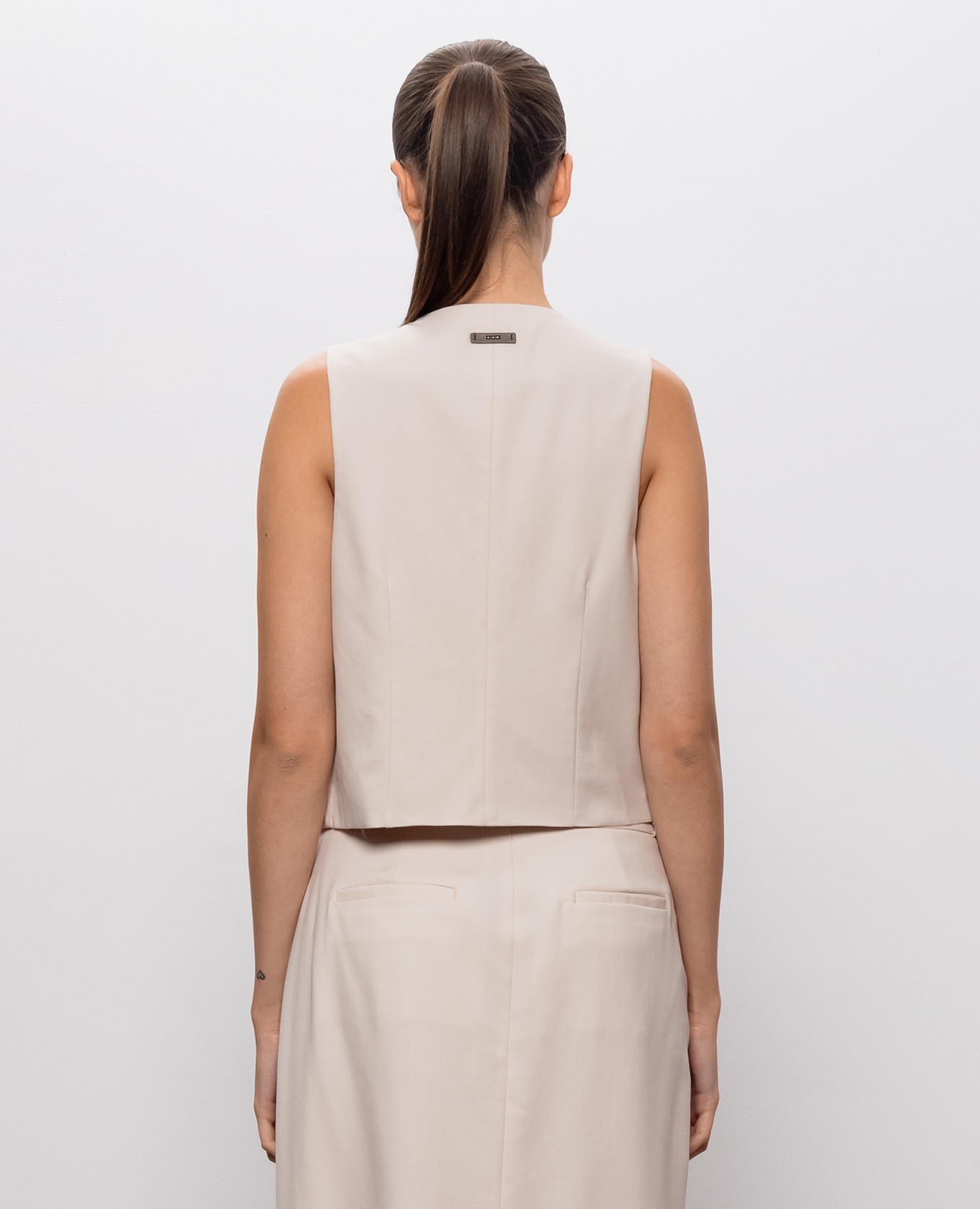 Beige wool vest Peserico 4