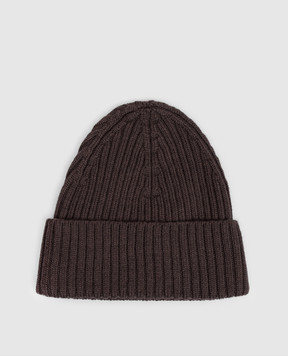 Cashmere&Whiskey Brown merino wool hat 201