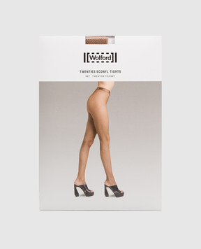 Wolford Brown Twenties Econyl fishnet tights 19393