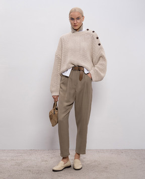 Brunello Cucinelli Brown linen pants MH126P9148