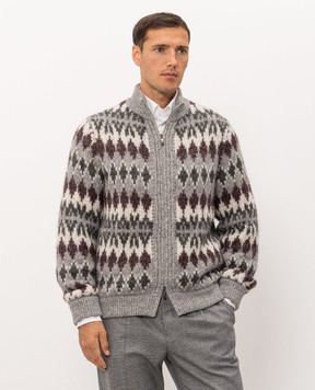 Peserico Gray alpaca wool cardigan R59575F03M9249