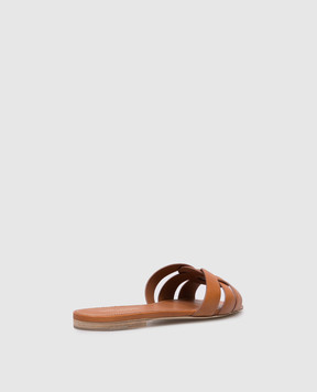 Saint Laurent Brown leather TRIBUTE flip-flops 571952BDA00