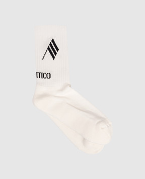 The Attico White socks with logo 260WAK00021CCC101AA