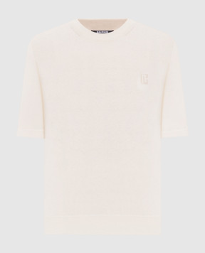 Balmain Beige silk t-shirt GF0ALB30KJ53