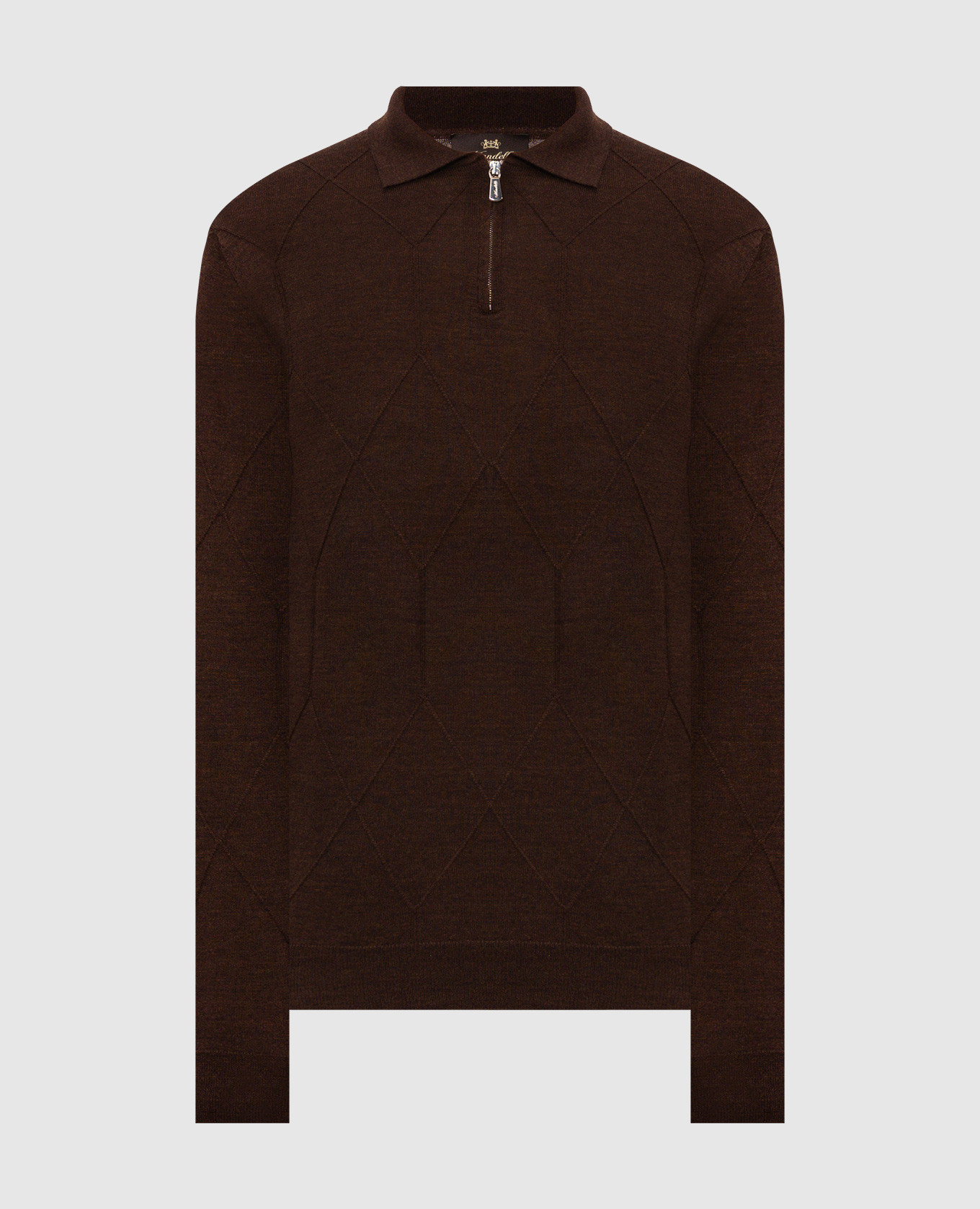 Brown wool polo shirt