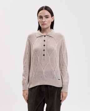 Kiton Beige cashmere and silk jumper D6271230179
