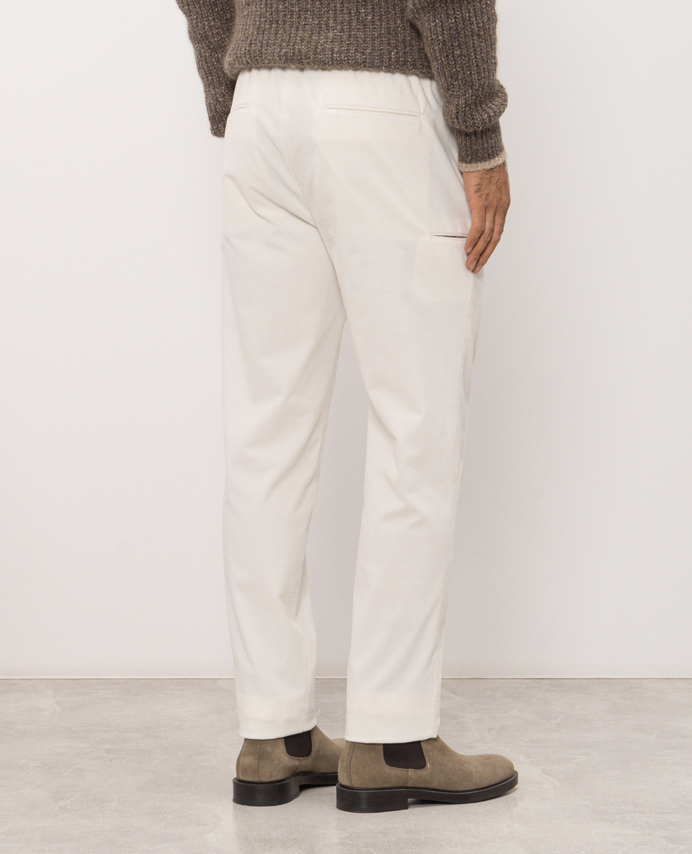 Ivory corduroy pants Peserico 4