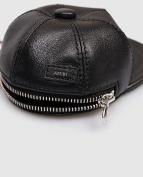 AMIRI Black leather HAT key chain AMHAOT1014w