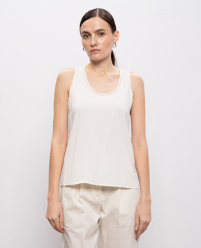 Peserico White T-shirt with silk E0898107000