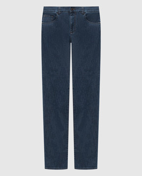 Canali Blue jeans with logo patch PD0040091719