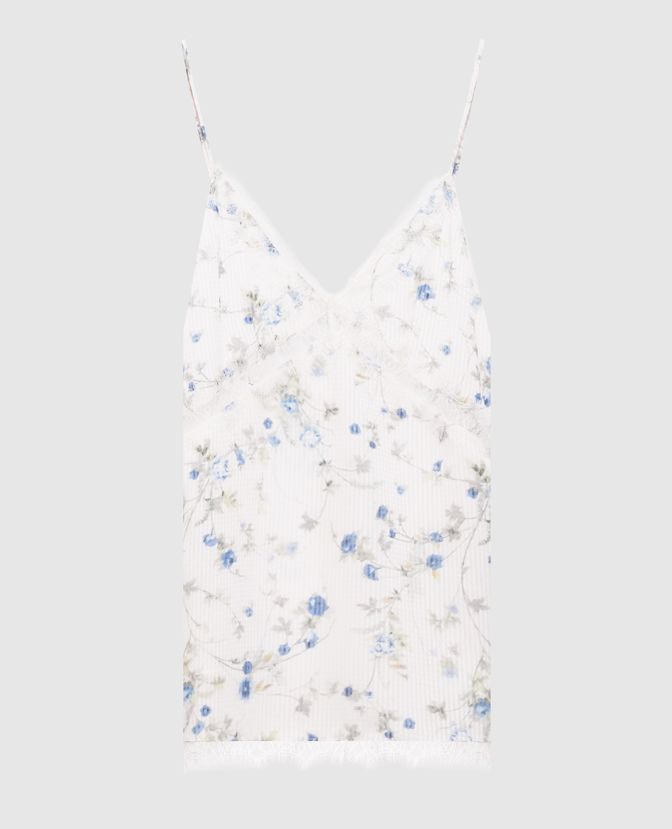 White floral print top with lace Juun.j