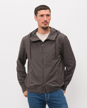 Peserico Brown jacket with wool R5224002561