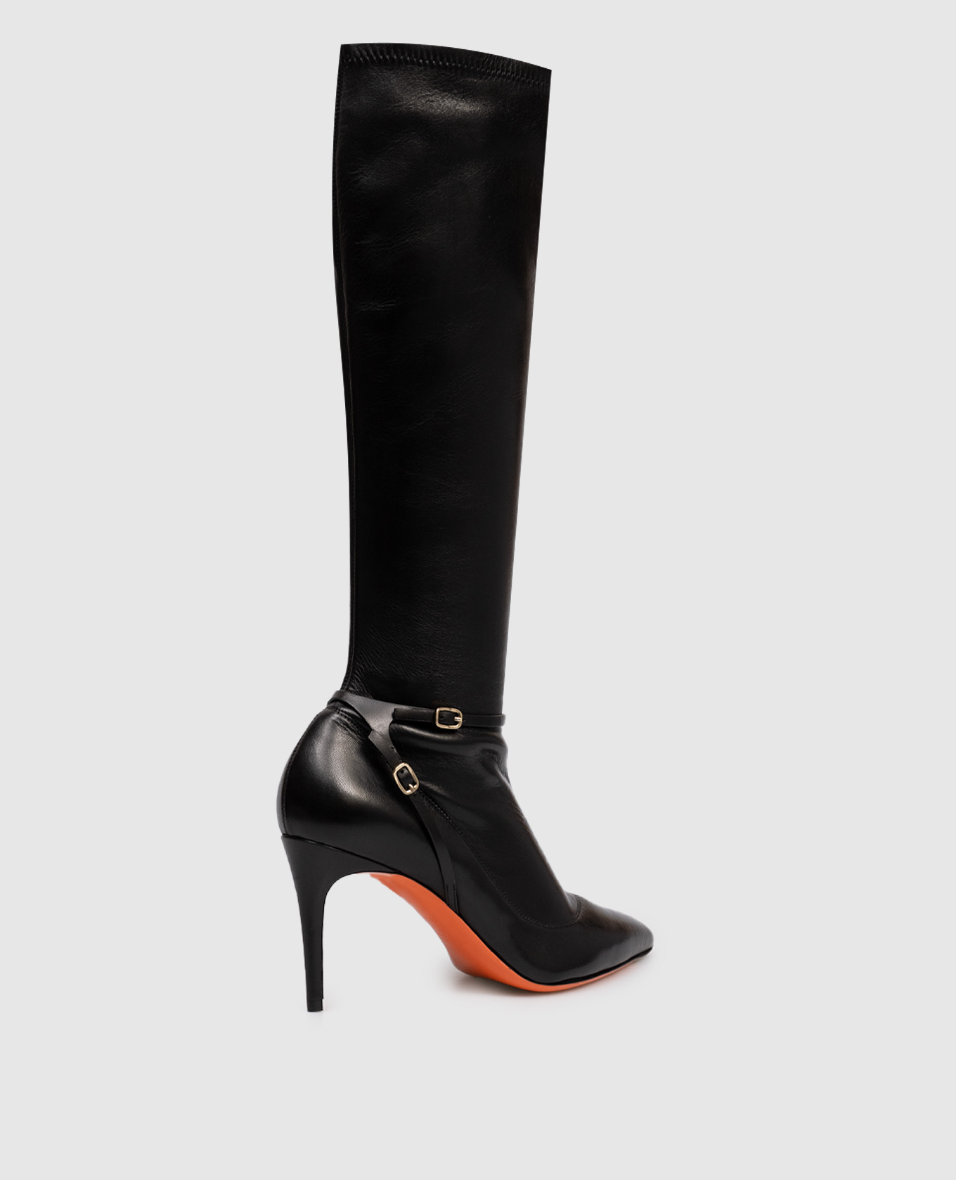 

Black leather boots Santoni