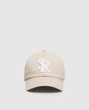 Stefano Ricci Children's beige cap with embroidered monogram logo YCV610028FCTC800