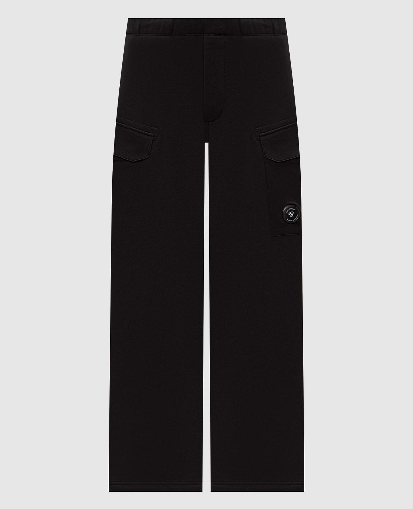 Black sweatpants with logo patch