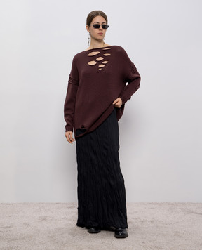 Masnada Burgundy merino wool sweater 79A02