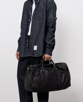Doucal's Black leather travel bag DB002303UT284