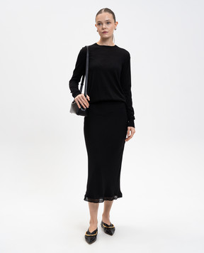 Toteme Black silk midi skirt 252WRB0269FB0418