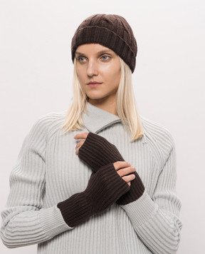 Allude Brown cashmere hat 26511223