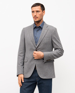 Florentino Gray blazer with patterned wool 225933520302