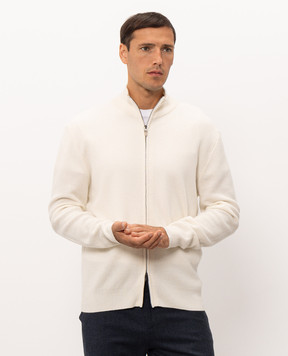 Canali Ivory cashmere cardigan MK02546C0022
