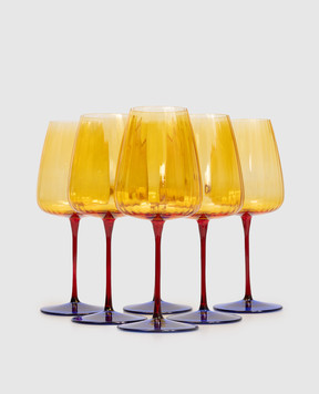 La Reine Set of yellow glasses Joy 6 pcs JOY55CL