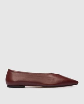Aeyde Betty burgundy leather ballet flats FLVALS08FL129SS25955