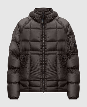 C.P. Company Black down jacket with logo patch MOW702A110416A