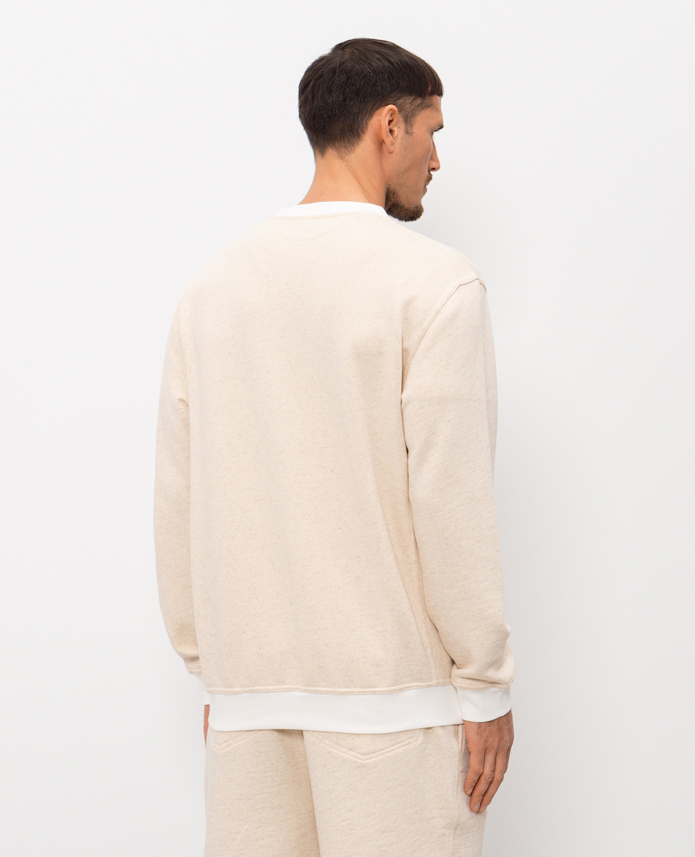 

Beige melange sweatshirt with print Brunello Cucinelli