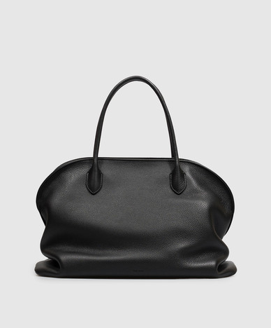 Agnes 15 black leather tote bag