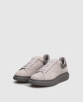 Alexander McQueen Grey suede sneakers with logo 553680WWAAR