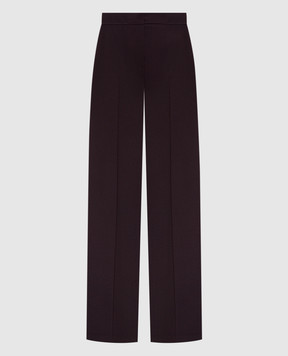 Twinset Burgundy wool pants with logo 252TT2129