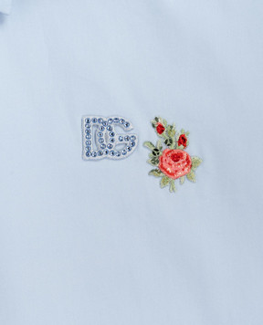 Dolce&Gabbana Children's blue shirt with monogram L56S34FU5Y4812+