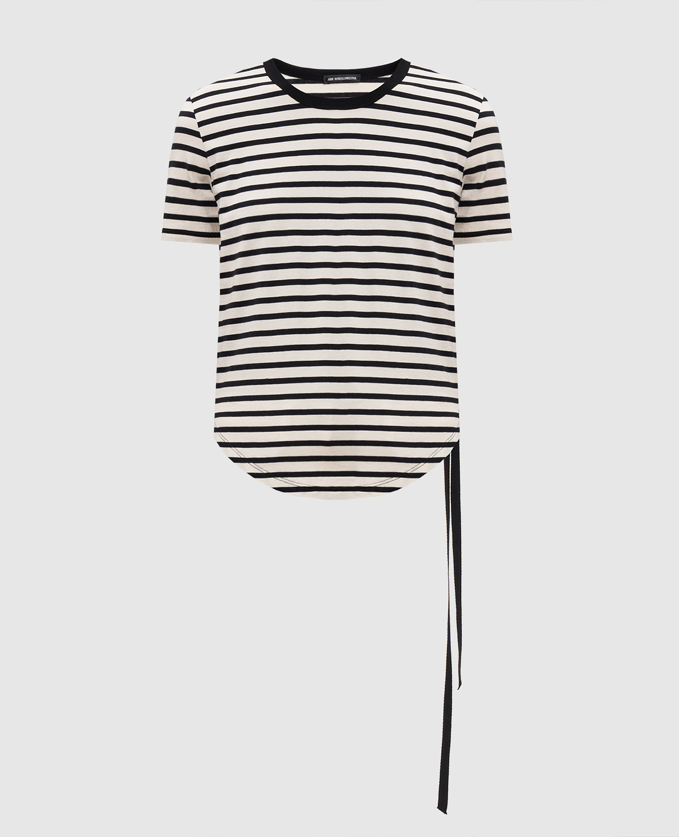 

Floor Micro Ivory Striped T-Shirt Ann Demeulemeester, Beige