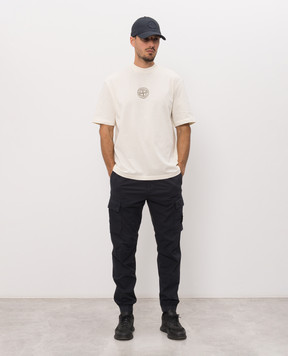 Stone Island Ivory T-shirt with Low Infos print L2S152100001S0480
