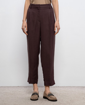 Brunello Cucinelli Brown linen pants MH126P8292