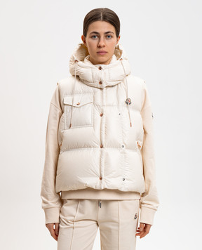 Moncler White down vest with logo K20931A00096596XE