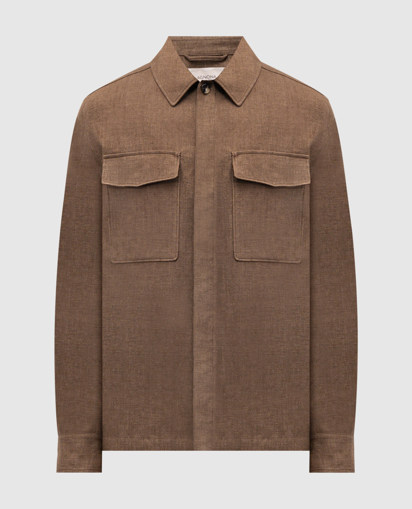 Brown linen shirt jacket