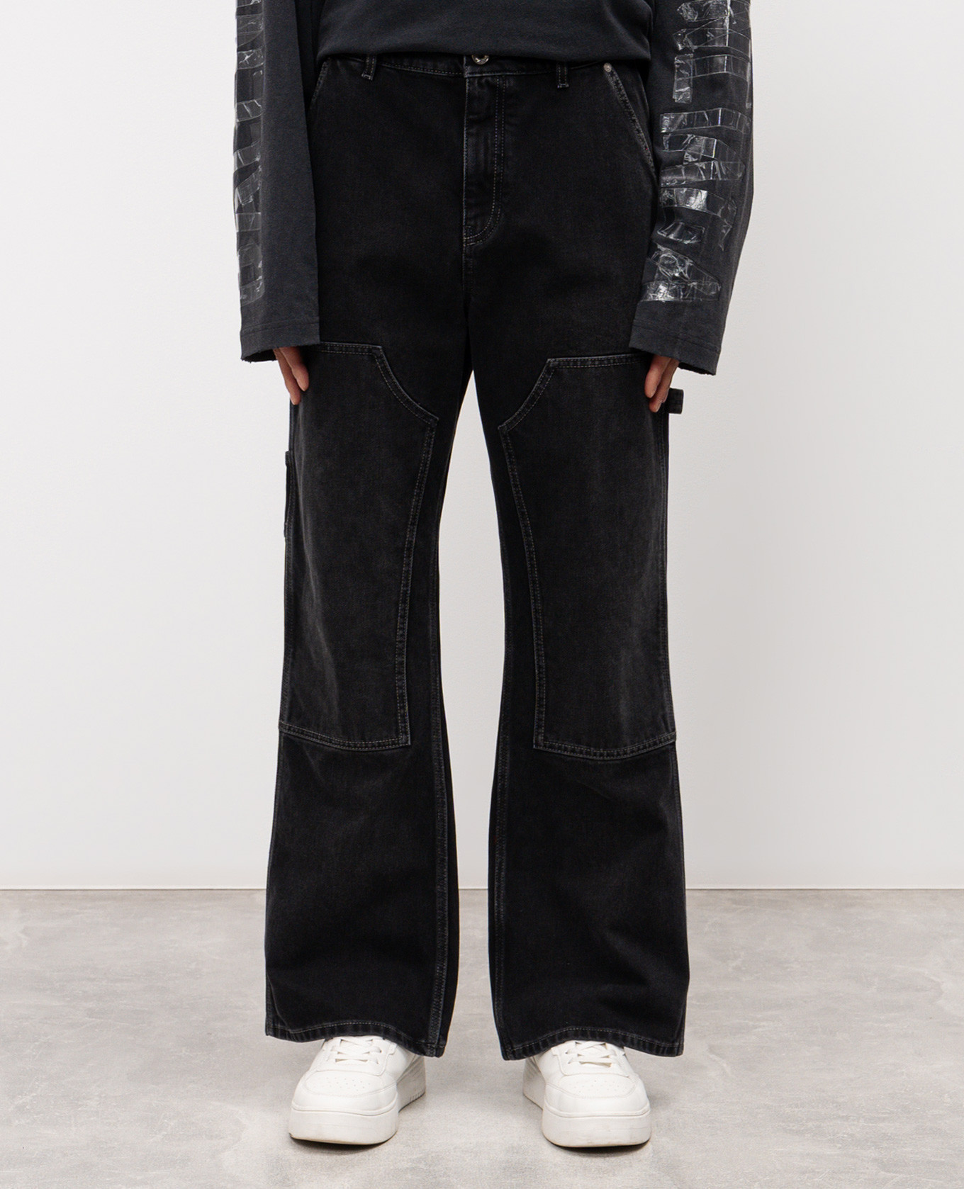 Black jeans with logo patch Off-White 3