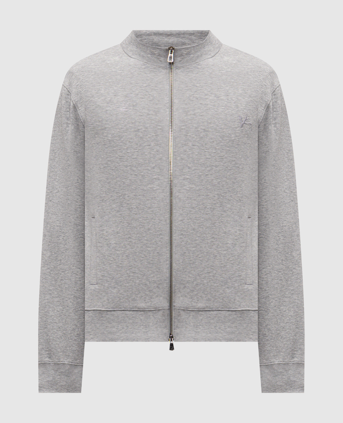 

Grey melange sports jacket with embroidered emblem ISAIA