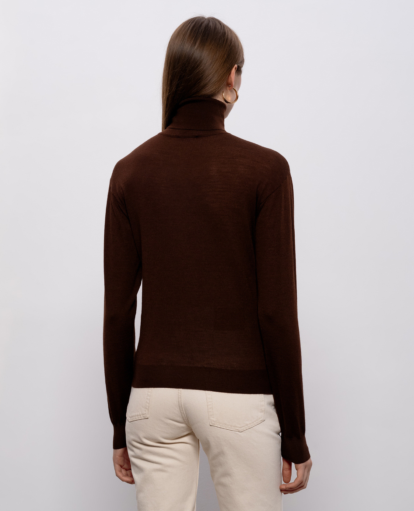 Brown wool, cashmere and silk turtleneck Saint Laurent 4